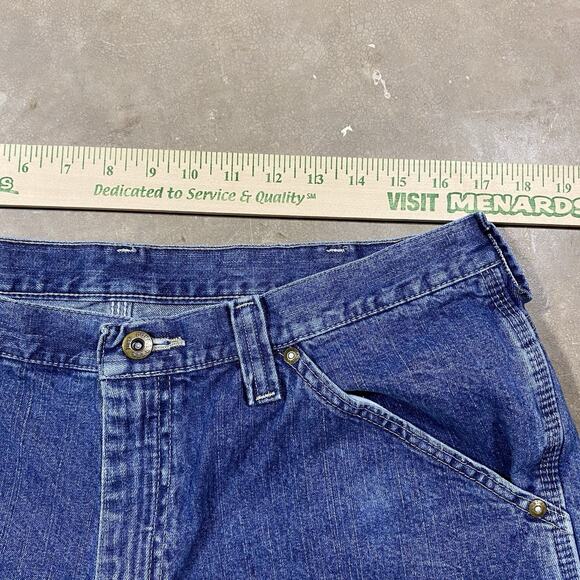 Lee Dungarees Carpenter Denim Shorts Blue 34x11 Made in Mexico Y2K Workwear - Picture 5 of 8